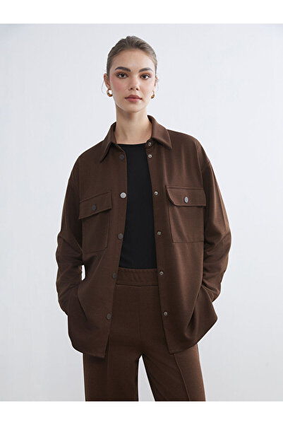 LC Waikiki Brown Oversize Women's Shirt Tunic