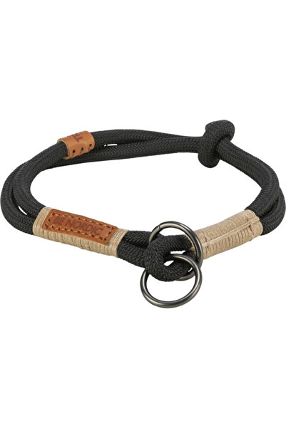 Trixie Be Nordic Rope Collar, Semi-choke, M: 45 cm / 8 mm, Black/Sand, 17275