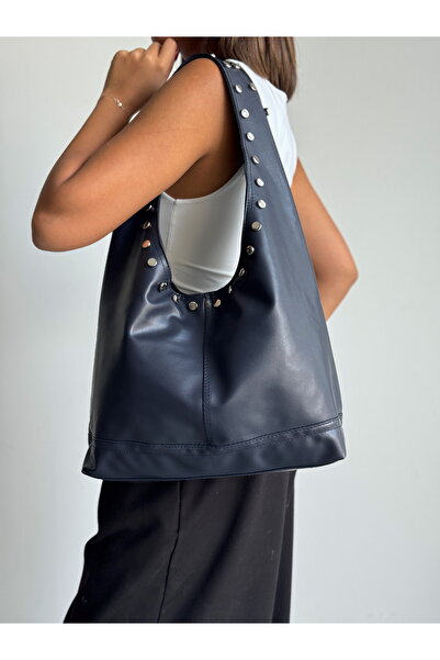KIRASE Stylish and Classic Model Shoulder and Hand Bag with Staple Detail