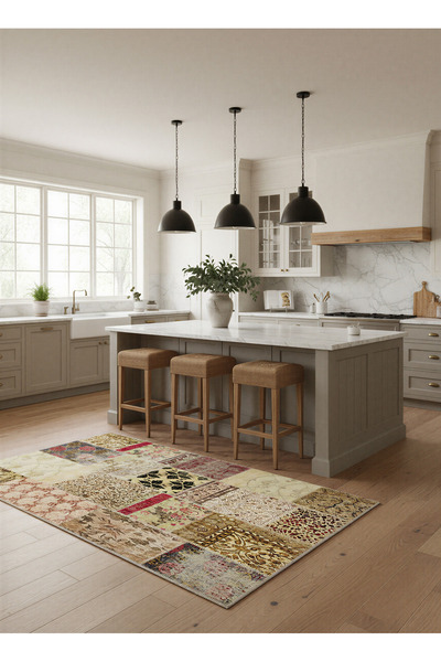 Rose'n Home Arte HD015 Patch Klasik Desenli Dekoratif Şönil Dokuma Halı Salon...