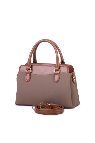 Nas Bag Stylish Women's Midi Hand and Shoulder Bag Mink Tan Lacste