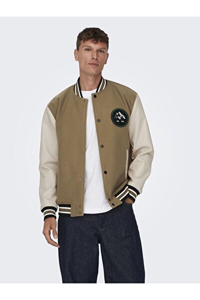 Only & Sons Onsjason Varsity Jacket Otw Men's Brown Coat - 22026189