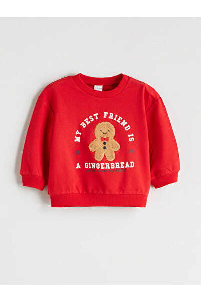 LC Waikiki Red Printed Baby Boy Sweatshirt and Pants 2-Pack