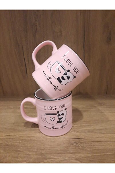 Keramika Barrel Model 2-Piece Mug Set 10 cm Animal Patterned with Mottol