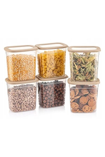 CRALEX Tosca 6-Piece Food Storage Set, 2L, Stackable, BPA-Free, Beige