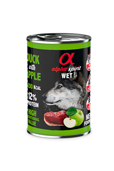 Alpha Spirit Duck With Green Apple Adult Wet Dog Food 400G