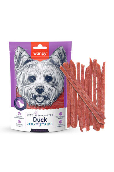 Wanpy Soft Duck Jerky Strips Dog Treats 100G