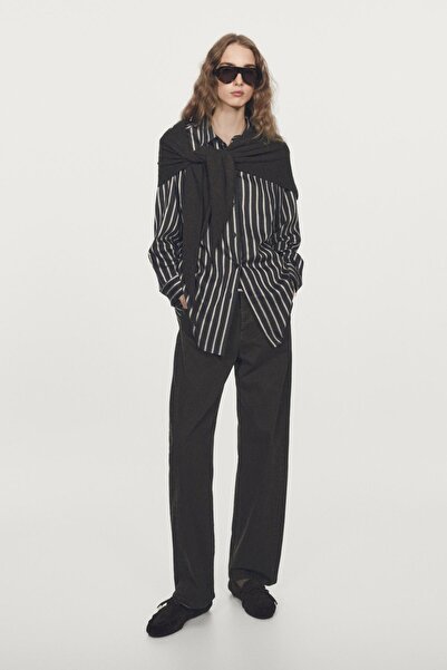 Massimo Dutti Bol kesim çizgili gömlek