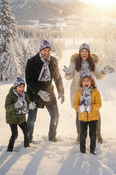 Pulltonic Set de eșarfe unisex pentru familie (1 set)