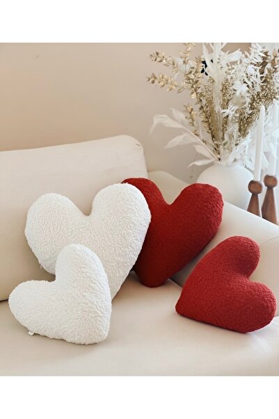 Yastıkland 4’LÜ PELUŞ KALPLİ YASTIKLAR ODAYA DEKOR, SEVGİLİYE HEDİYE