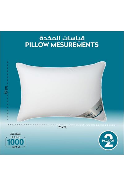 Donetella Hotel Pillow 2-Pack 1kg Microfiber Top Hypoallergenic White King 50x75 cm