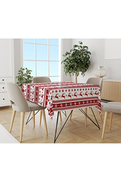 Evmila Față de masă digitală cu imprimeu cu model de cerb tematic de Anul Nou