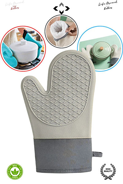 seç al burada 1 ADET %100 Silikon Yanmaz Yapışmaz Silikon Fırın Eldiveni Mutf...