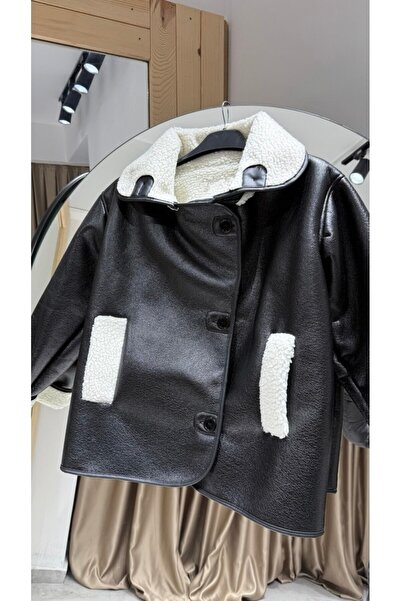 D'RECCY Women's Oversized Jacket with Fur Inside