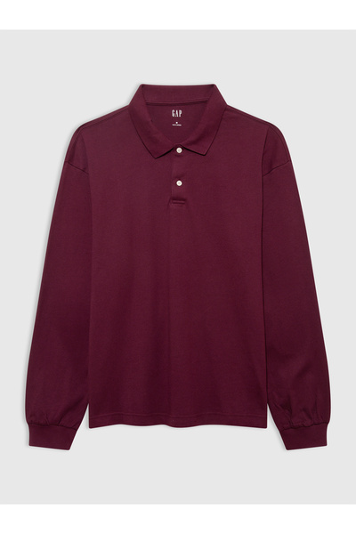 GAP Erkek Bordo Heavyweight Jersey Polo T-Shirt