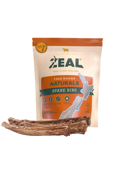 ZEAL مكافآت مضغ طبيعية للكلاب من أضلاع الغيار، 500 جرام