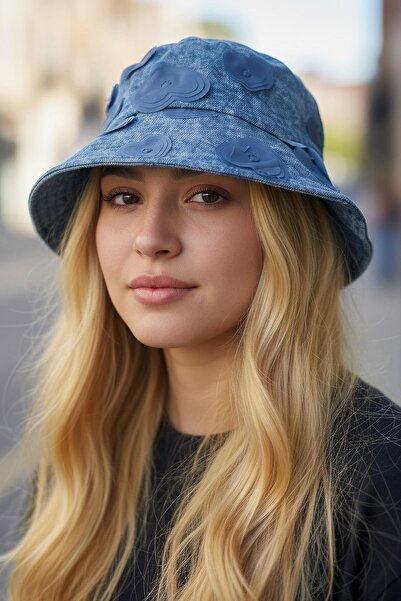 TAKIŞTIR Pălărie cu design în formă de inimă de culoare albastră