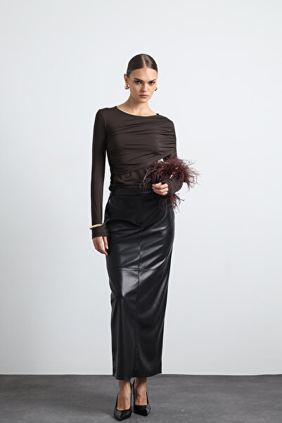 Mozto Umbria Vegan Leather Skirt