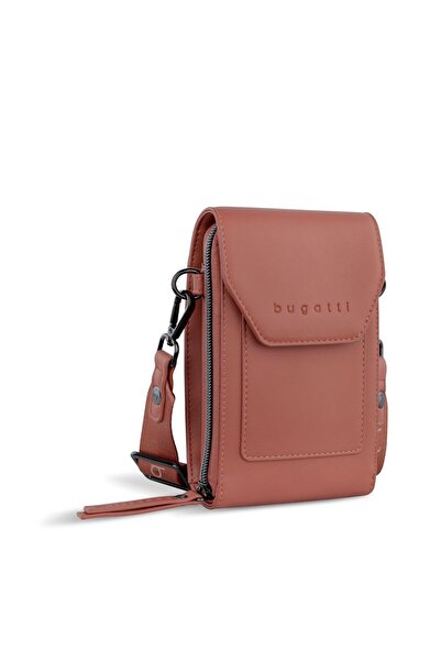 BUGATTI Geanta dama crossbody, bugatti, cu compartiment pentru telefon, seria Almata 496653, Rosu caramiziu