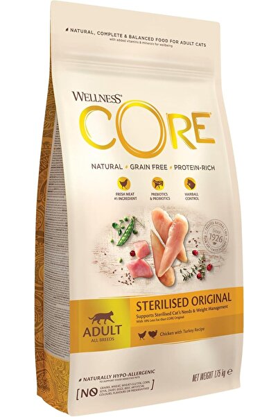 Wellness Core طعام جاف معقم للقطط من الدجاج والديك الرومي - 1.75 كجم