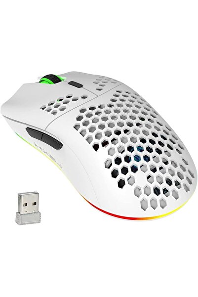 HXSJ Rechargeable Wireless Honeycomb Gaming Mouse,Lightweight