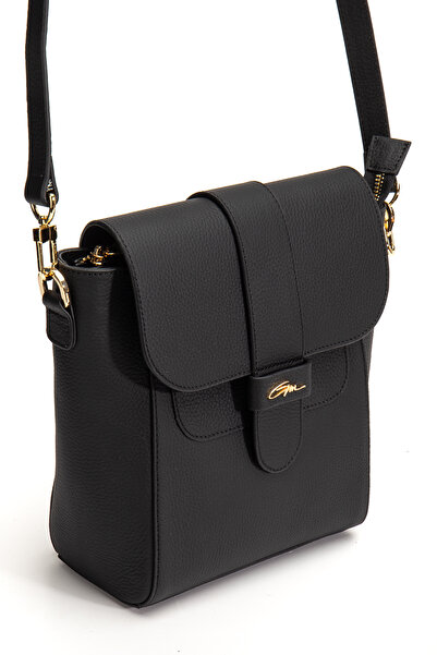 gio&mi Tegan Genuine Leather Women's Shoulder and Crossbody Bag Black