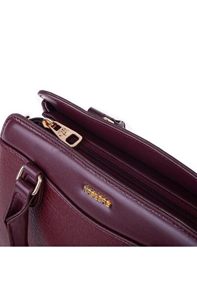 Nas Bag Stylish Women's Midi Hand and Shoulder Bag Burgundy Victoria