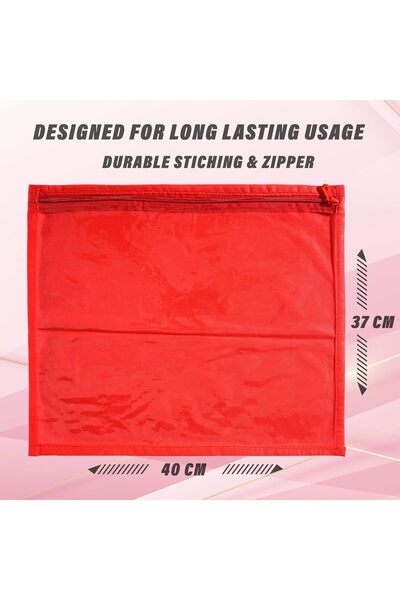 Generic Clothes Wardrobe Organizer – Single Saree Covers with Zipper, Red, 12 pcs (Cooper Industries)
