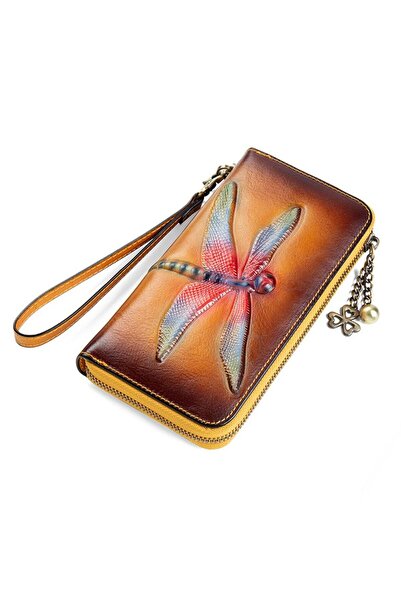 Mychicbeautybag Rainbow Wings leather wallet Portofel din piele naturala