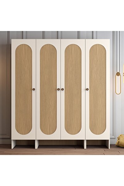 Variant Mobilya Münih 4 Kapılı Gardrop (424) - Gölge Çizgili Meşe