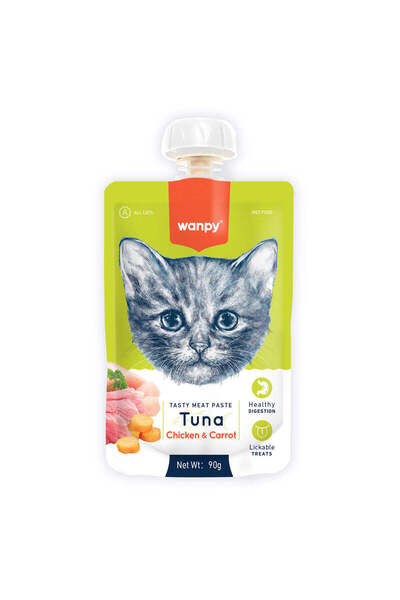 Wanpy Tasty Meat Paste Tuna with Chicken & Carrot Cat Treats 90g