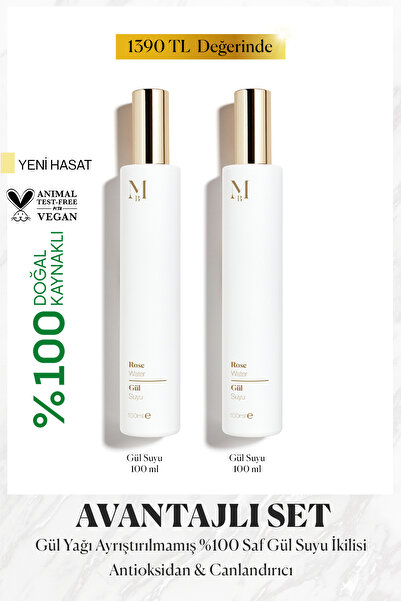 MİSBAHÇE Gül Suyu 100 mL 2'li Set
