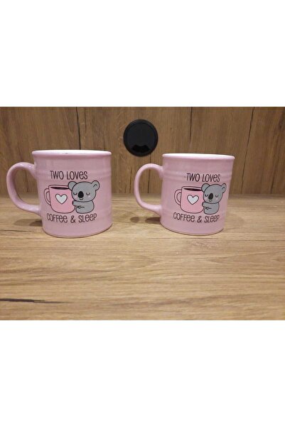 Keramika Barrel Model 2-Piece Mug Set 10 cm Animal Patterned with Mottol