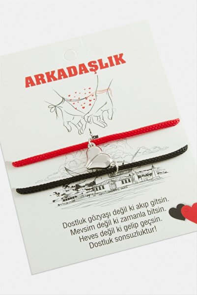 ZERO LAND NRTMSA 2li Kalp Mıknatıslı (131831) Arkadaşlık Bilekliği-Kırmızı