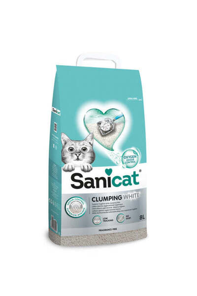 Sanicat Clumping White Unscented Cat Litter 8L