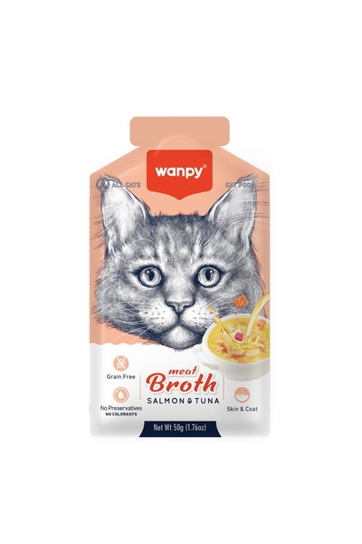 Wanpy Meat Broth Salmon & Tuna for Cats 50g