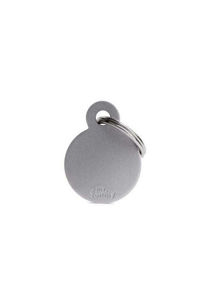 My Family Basic Aluminum Round ID Tag - GREY/SMALL