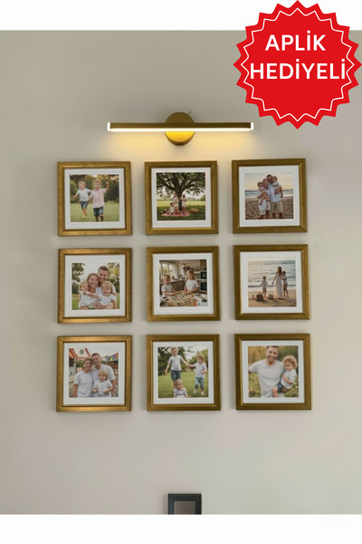 Wooden Factory Baskı Dahil Paspartu Temalı 20x20 Cm(Dış Ölçü) Fotoğraf Çerçeve Seti, Kişiye Özel Duvar Çerçeve Seti