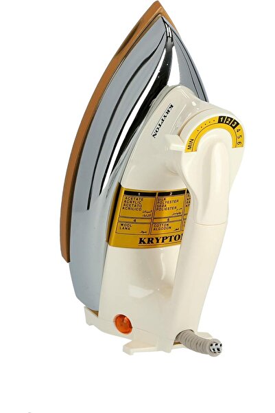 KRYPTON Dry Iron - Golden Teflon Non‑Stick Soleplate, Adjustable Temperature, 1200W, White (KNDI60