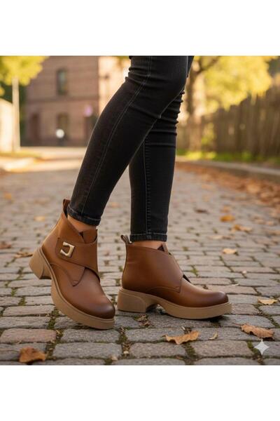 MİRATERLİK ORTOPEDİK TERLİK VE AYAKKABI Mira Women's Leather Boots Orthopedic Sole Extra Comfortable Special Thermolight Sole Boots