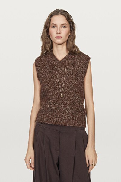 Massimo Dutti Benekli alpaka ve keçe dokulu süveter