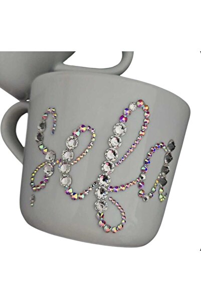 by Alexandra Vacarusi Personalized coffee mug with Swarovski Crystals, personalized gift, personalized Christmas gift