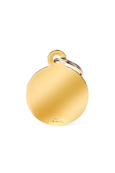 My Family Basic Round Plated Brass ID Tag - GOLD/BIG