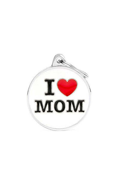 My Family Charms I Love Mom ID Tag - WHITE/BIG