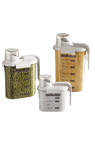 Twisoo Clear Plastic Food Storage Box Set of 3 (1250ml, 1500ml, 2500ml) Containers for Kitchen