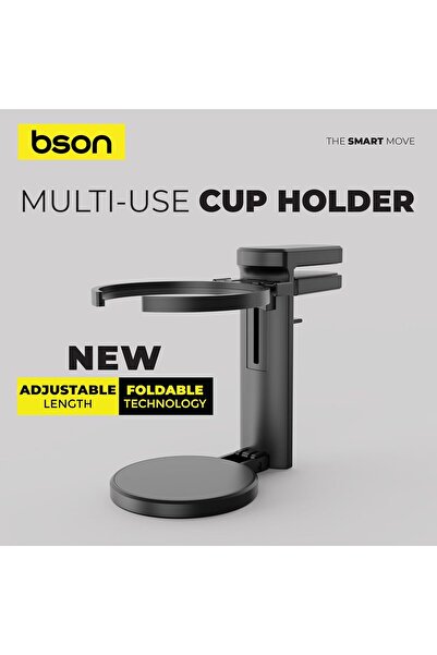 bson Multi Use Cup Holder - Universal Fit with Strong Clip & Adjustable Hook