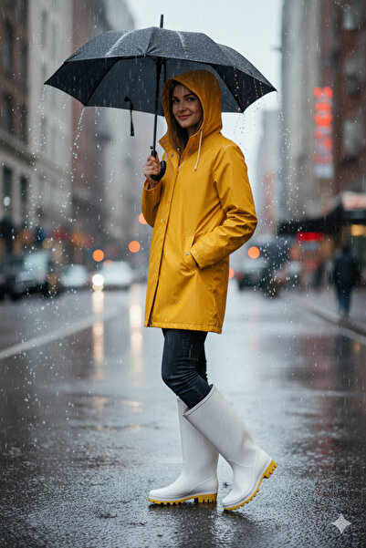 Deniz Terlik Γυναικείες αδιάβροχες πλαστικές αντιολισθητικές μπότες κόκκινες