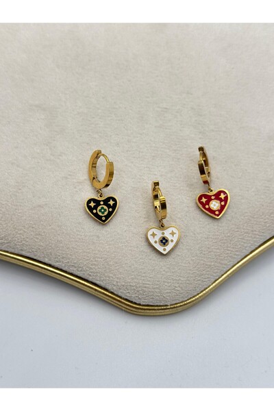 MyladyAccessoriess Colorful Heart Set Earrings (Steel)
