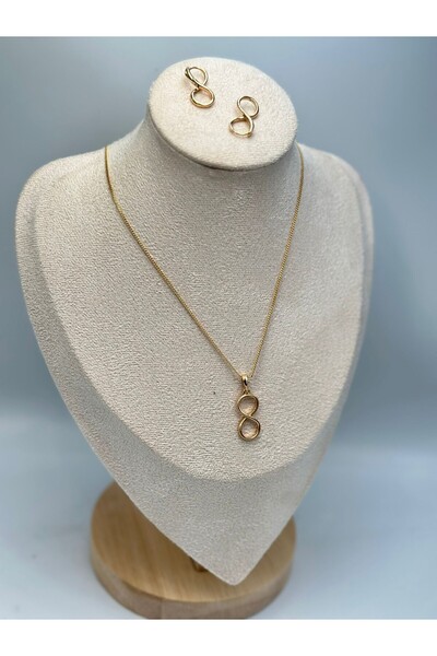 MyladyAccessoriess Sonsuzluk Detaylı Çelik Set Takı