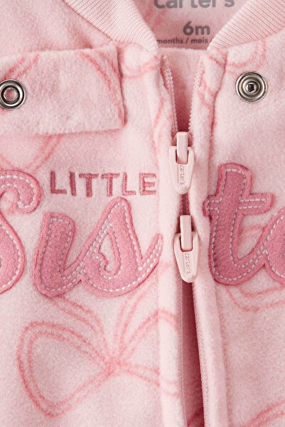 Carter's Baby Girl Pink Fleece Jumpsuit
